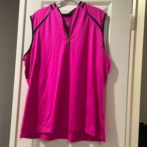 Tail 1X Pink and Black Sleeveless Golf Polo